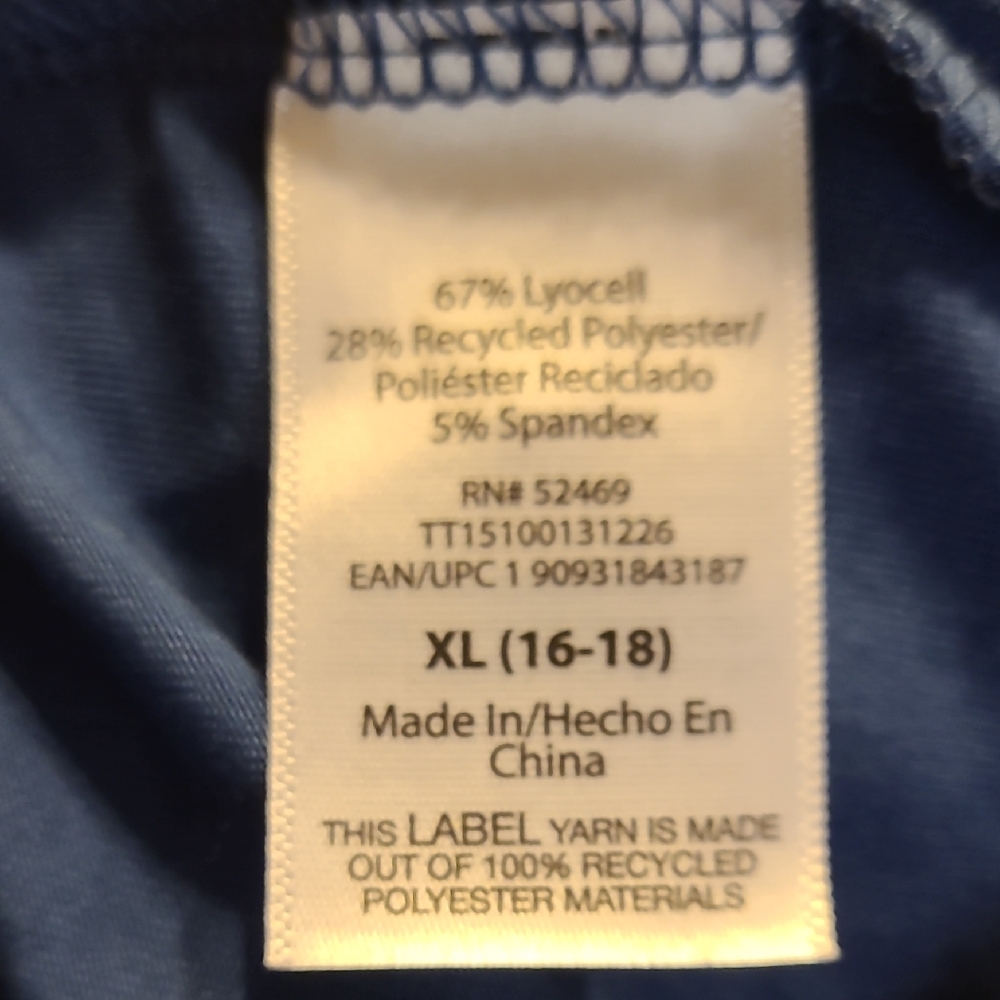 Time and Tru Blue Ruched Long Sleeve Blouse - Picture 8 of 9